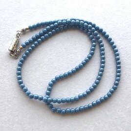 【ご注文品】くすんだ青のネックレス ／約４０cm, ガラスビーズの画像