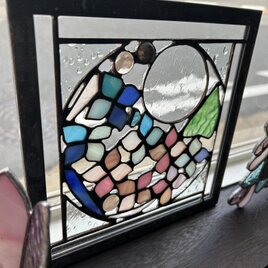 紫陽花　ステンドグラスパネルの画像