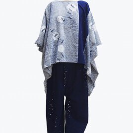 set0001 着物リメイク　浴衣をブラウスとパンツにリメイク kimono　＊セミオーダー可　の画像
