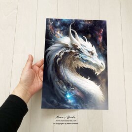 A4 ポスター 美しい 龍 龍神 スピリチュアル 開運 イラスト アートの画像