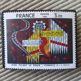 フランス　美術　切手ブローチ9702の画像