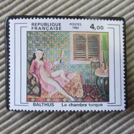 フランス　美術　切手ブローチ9704の画像