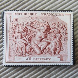 フランス　美術　切手ブローチ9706の画像