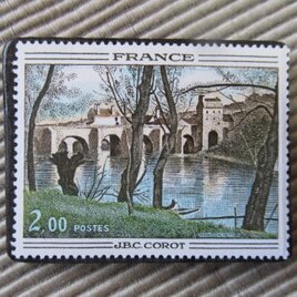 フランス　美術　切手ブローチ9707の画像