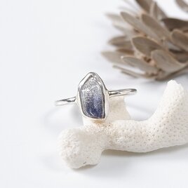 ～爽やかなブルーの針状結晶～　デュモルチェライトインクォーツのリング　10.5号 天然石　指輪　一点物の画像