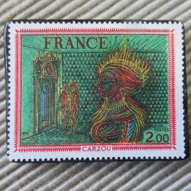 フランス　美術　切手ブローチ9711の画像