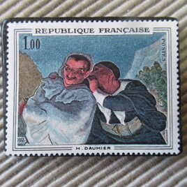 フランス　美術　切手ブローチ9714の画像