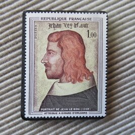 フランス　美術　切手ブローチ9718の画像