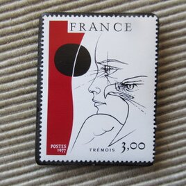 フランス　美術　切手ブローチ9719の画像