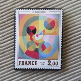 フランス　美術　切手ブローチ9722の画像