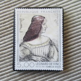 フランス　美術　切手ブローチ9726の画像