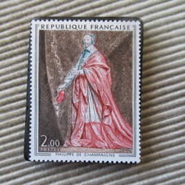 フランス　美術　切手ブローチ9727の画像