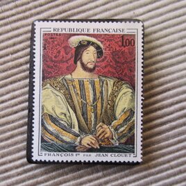 フランス　美術　切手ブローチ9729の画像