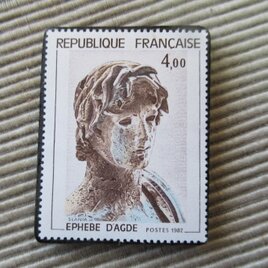 フランス　美術　切手ブローチ9731の画像