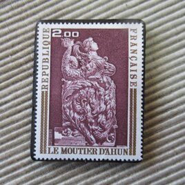 フランス　美術　切手ブローチ9734の画像