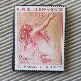 フランス　美術　切手ブローチ9740の画像