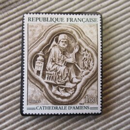 フランス　美術　切手ブローチ9743の画像