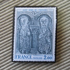フランス　美術　切手ブローチ9744の画像