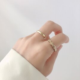 真鍮甲丸リング【Bath】ゴールド　シンプル　ペアリング　指輪の画像