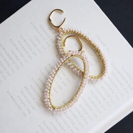 cadre " antique pink " lace ear cuffsの画像