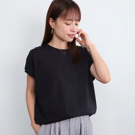 体のラインを拾わない ドルマンスリーブT　ブラック　0517BKの画像