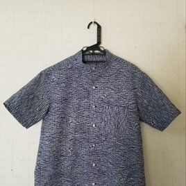 紳士浴衣リメイク　スタンドカラーシャツ　M～Lサイズの画像