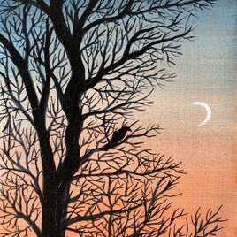 「夜明け」SMサイズ アート作品 原画 徳島洋子作品 アクリル画の画像
