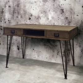 OLD FIR WOOD × BALCK STEEL DESK 120の画像
