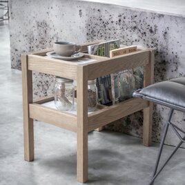 WAX OAK WOOD SIDE TABLE 50の画像