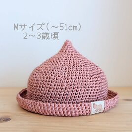 【Mサイズ　ピンク色】暑い日に最適☼軽くて涼しい☼お出かけが楽しくなる子どもの麦わら帽子の画像