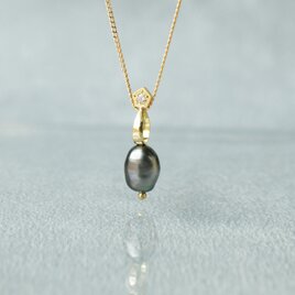 Tahitian Pearl Tiny Necklace/Diamondの画像