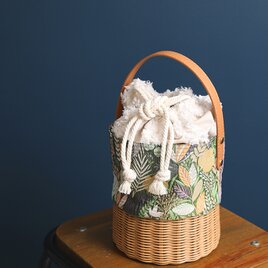 「妖精の森」　ウィッカー編みの籐(ラタン)　トートバッグ　バケットバッグの画像