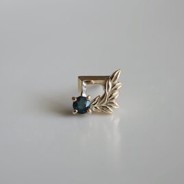Petit pierce〔frame〕K10スタッドピアス片耳(Blue Green Tourmaline)の画像