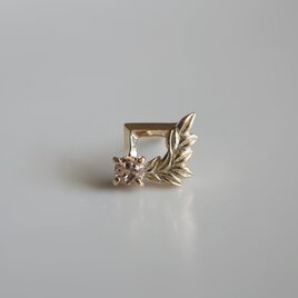 Petit pierce〔frame〕K10スタッドピアス片耳(Champagne Garnet)の画像