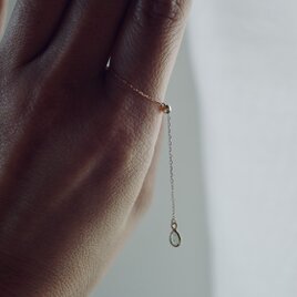 K18YG金チェーンとホワイトスライスダイヤモンドのチェーンリングCの画像