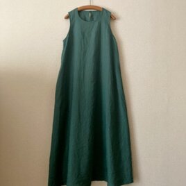 Aライン・ノースリーブlongワンピース(イングリッシュハーブグリーン)の画像