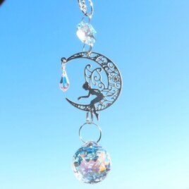 スワロフスキー☆Star & Moon.。.:*☆♡*.+サンキャッチャー♡ サンキャッチャー 星と月 クラフト Ansan