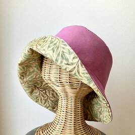 20%off❣️蘇芳染めとBest of Morrisのリバーシブルハット＊草木染