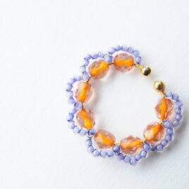 ＜Rollo～イロヅクビジュー～＞イヤーカフ『 Tangerine × Lavender 』の画像