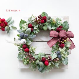 Lサイズ＊赤い木の実のクリスマスリース | iichi 日々の暮らしを