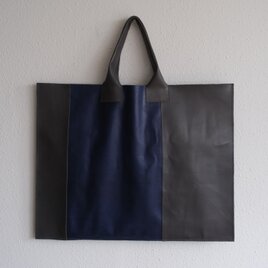 ビッグレザートートバッグ　パッチワーク（G）の画像