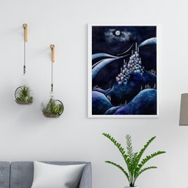 【日本水彩展 入選作品】S.NATORA「モスク風建築」原画 額装付き 絵画 日本水彩展 入選作品】S.NATORA「モスク風建築」原画 額装付き