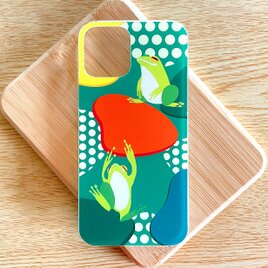 【受注製作品】カエルのiPhoneケース《Android対応》ハードケース スマホケース 名入れ 両生類 蛙 おしゃれの画像