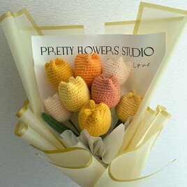 チューリップ　枯れない花　かぎあみ　あみぐるみ　プレゼント　花束　毛糸 チューリップ 毛糸 枯れない花 花束 あみぐるみ かぎあみ かぎ針