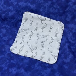 ガーゼタオルハンカチ  だいすきハシビロコウ 白の画像