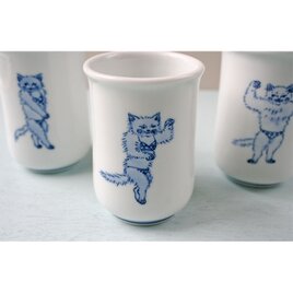 猫ボディビルダーの湯呑（ガールa）の画像
