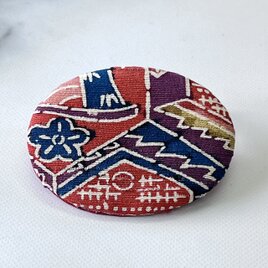 bro0010　着物地をブローチに　/ 着物リメイク アクセサリー 帯留め