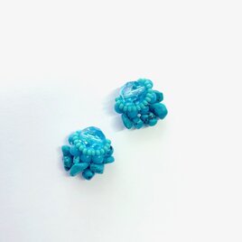retro turquoise blue・イヤリングの画像