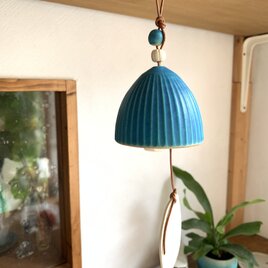 陶鈴（陶器の風鈴　ターコイズブルーe