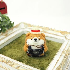 【受注製作】-夏限定- 夏休みコーデのまゆ柴犬の赤ちゃん(赤柴・黒柴・白柴)　羊毛フェルト